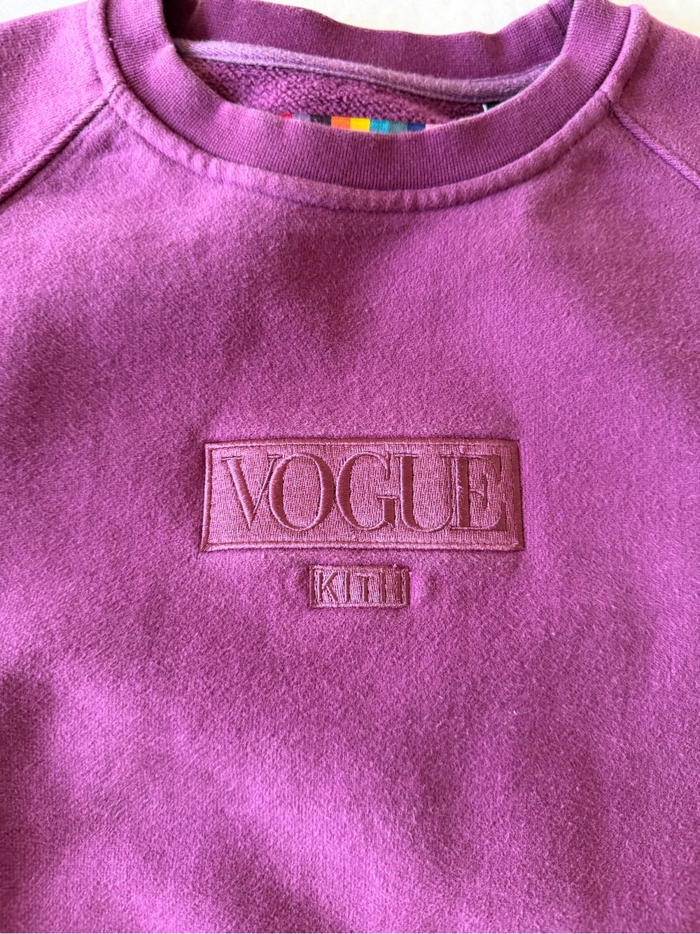 Kith Vogue collab Purple Crewneck Sweatshirt with Multicolor Kith Vogue Label